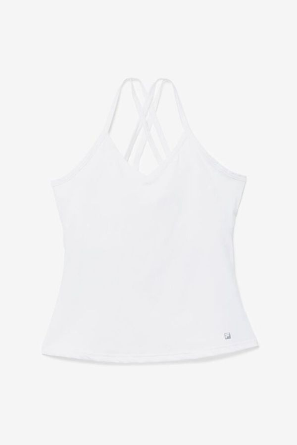 Fila Back Court Cami Women's Tank Top - White/Light Green,NZ 649-76840